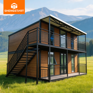 Villa conteneur modulaire de luxe écologique moderne préfabriquée extensible et pliable à deux étages de 20/40 pieds pour bureau extérieur 1/2/3/4 - Product Image 1