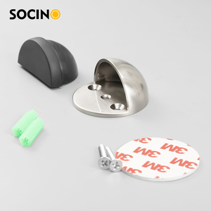 Fermaporta Anti-collisione del <span class=keywords><strong>bagno</strong></span> dell'hotel 3M adesivo in lega di zinco nero fermaporta con due metodi di montaggio avvitare e colla opzioni - Product Image 2