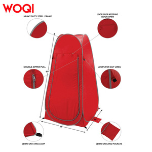 Tente de Douche/Abri Portable Pop-up Woqi 120x120x190cm Imperméable pour Extérieur Rouge Montage Automatique - Product Image 1