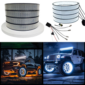 Kit Lampu Roda LED Putih Super Terang 4pc 20 Baris Merek Kingshowstar, Laris untuk Truk, Offroad, SUV, ATV - Product Image 1