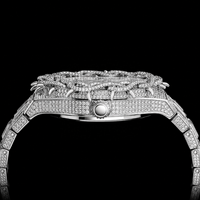 Nuevo Reloj de Moda para Hombre, Estilo Hip-Hop, con Incrustaciones de Diamantes, Diseño de Espinas, 50mm, Cuarzo, 30M, Superventas