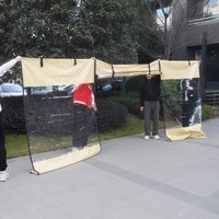 Bâche transparente 400 g/m² avec porte zippée et sangles de fixation, toile imperméable et coupe-vent pour pergola de jardin