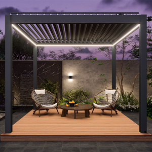 <span class=keywords><strong>Pergola</strong></span> bioclimatique en aluminium pour extérieur 3x3m, imperméable, revêtement poudré, balcon, jardin, gazebo, lames orientables, terrasse - Product Image 6