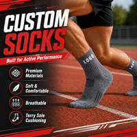 Chaussettes de sport mi-mollet en coton avec logo personnalisé, design gratuit, absorbant les chocs, pour le basketball et l'entraînement, chaussettes de sport en tissu éponge pour hommes