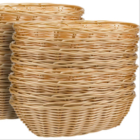Lot de 16 paniers ovales tressés en PE souple, écologiques, pour rangement, cuisine, service de fruits, fêtes et autres usages