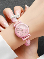 Montre à perles réglable pour femme avec pendentif papillon, montre-bracelet à quartz polyvalente A270002
