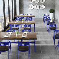 Style industriel Taille personnalisée couleur café bar musique restaurant maison publique table en bois massif et ensemble de chaises en métal