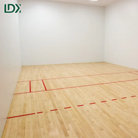 Système de terrain multisports 2-en-1 pour racquetball et basketball en intérieur, fabricant de terrains en verre, équipement sportif sur mesure
