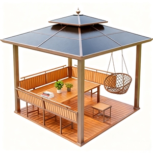Gazebo en aluminium à lames orientables sur mesure, haut de gamme, moderne, pour terrasse, cour, balcon, coupe-vent, pare-soleil, montage facile - Product Image 1