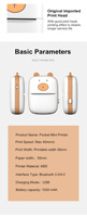 Imprimante thermique de poche intelligente sans fil LKL A8a, mini imprimante portable, connexion sans fil aux imprimantes, imprimante photo pour enfants