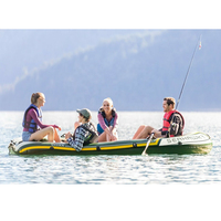Ensemble de bateau de pêche gonflable pour 4 personnes avec pagaies et pompe pour la dérive et le rafting (matériau PVC)