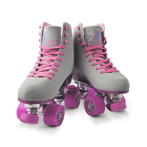 Patins à roulettes doubles haut de gamme pour femmes, en cuir de vachette/PU, avec cadre en alliage d'aluminium, 4 roues, légers, pour la location, chaussures de patinage en cuir - Product Image 1