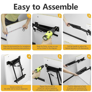 Nuevo diseño: Soporte asistente <span class=keywords><strong>para</strong></span> electrodomésticos bajo cajón, bisagra elevadora <span class=keywords><strong>para</strong></span> accesorios de cocina, mezcladores y almacenamiento. - Product Image 6