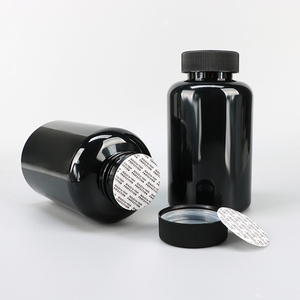 Vente en gros de flacons en capsule noirs personnalisés de haute qualité, emballage pharmaceutique en plastique PET pour produits de santé avec bouchon à vis - Product Image 1