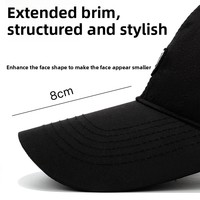 Nouvelle Casquette de Baseball Style R pour l'été, Panneau Arrière Perforé, Broderie Pare-Soleil ; Casquette Décontractée Tendance et Ajustable