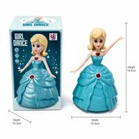 Vente en gros de mini-poupées princesses électriques, poupées princesses à la mode avec musique et lumière, rotation libre à 360 degrés, jouets amusants