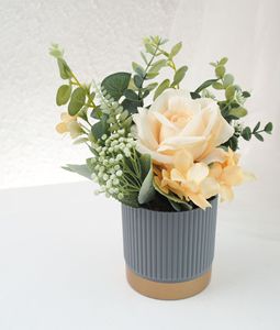 Decorative <b>Small</b> Artificial Flowers With Plastic <b>Pot</b> Simulated Potted Ornament Artificial Flowers With Plastic <b>Pot</b> - Product Image 3