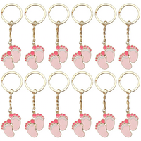 Petit pendentif porte-clés en alliage de zinc, style dessin animé, motifs biberon, vêtements, sucette, cadeau pour réunion de bébés