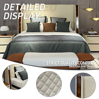Luxuriöse Hotel- und Villa-Schlafzimmermöbel Moderne Designs Soft-Be-Set Diamant-Gestepptes Muster Doppelbett Kingsize