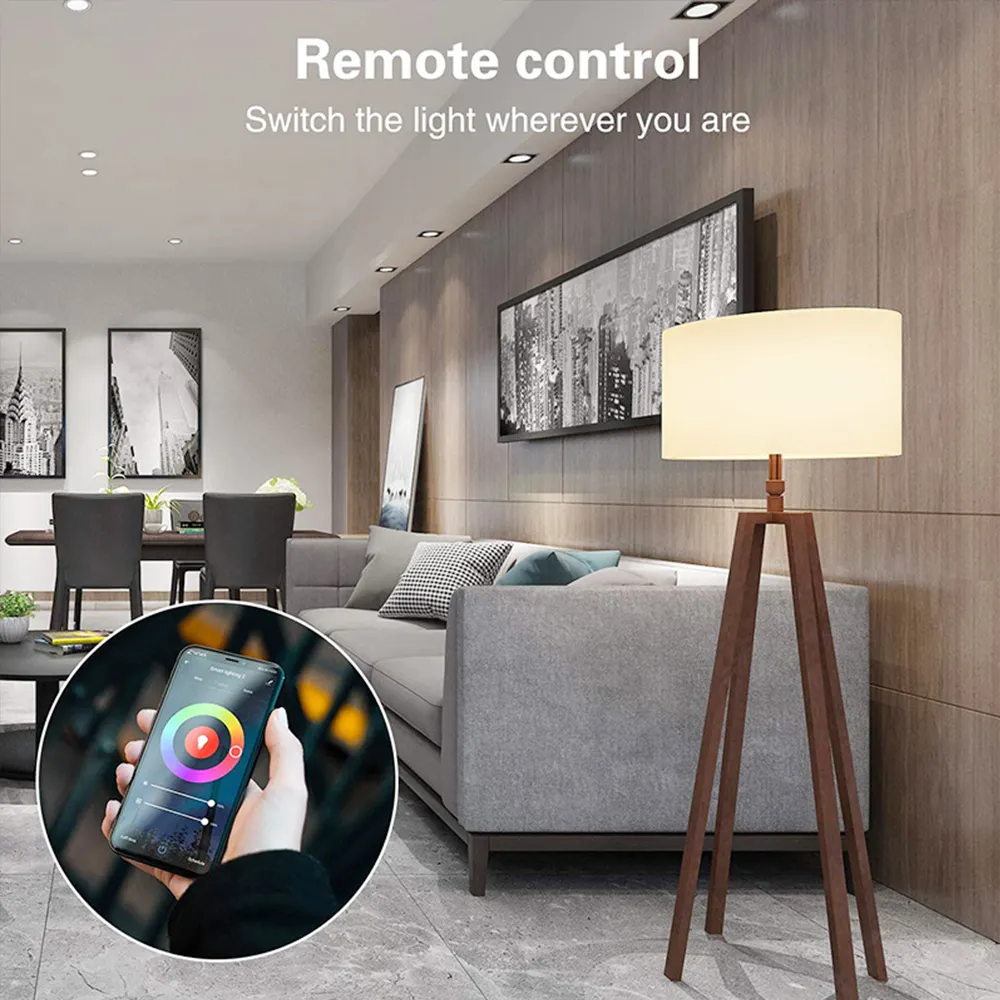 Smart Life Tuya App Control Dimmen Rgb + Cw + Ww Led Kleur Veranderende Licht Licht Wifi