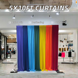 ستائر أنيقة وعصرية من ANNIELU، ستائر ملونة، خلفية مسرح 5×10 قدم لتزيين حفلات الزفاف والمناسبات - Product Image 3