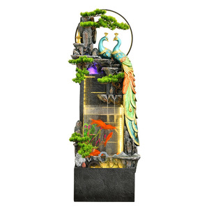 Décoration d'intérieur : Ornement aquatique créatif en forme de paon pour aquarium à circulation d'eau, à poser au sol dans le salon, cadeau de pendaison de crémaillère - Product Image 5