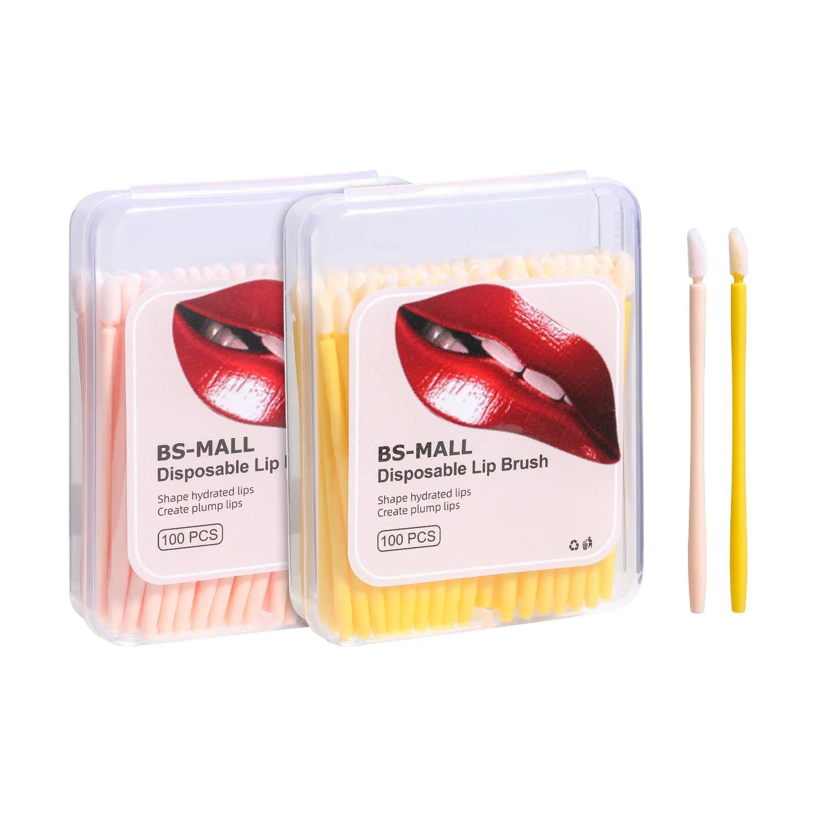 BS-MALL 100PCS Disposable Lip brush Make Up Brush Lipstick Lip Gloss Wands Applicator Tool