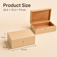 Boîte de rangement pour cigares en bois de pin personnalisée avec couvercle à charnière et fermoir métallique pour l'organisation du bureau, de la maison, de la salle d'étude et l'emballage de marque