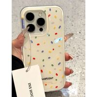 Coque de téléphone à motif de points colorés pour 17 Pro Max, coque rigide avec grandes découpes pour appareil photo, matériau PC, antichoc, 16promax