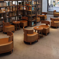 Nouvelle Tendance : Ensemble Table et Chaises de Café, Banquettes de Restaurant Commerciales en Métal avec Tables en Bois Massif et Revêtement en Cuir PU Moderne