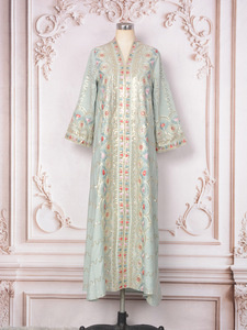 Vestido <span class=keywords><strong>de</strong></span> Noche Elegante para <span class=keywords><strong>Mujer</strong></span>, Estilo Árabe <span class=keywords><strong>de</strong></span> Oriente Medio, Falda Larga <span class=keywords><strong>de</strong></span> Poliéster, Cuello en V, con Cuentas, Nuevo 2025 - Product Image 6