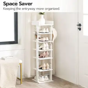 Wholesale Tall Slim Shoe Storage Racks Stand 8 Tier Vertical Small Shoe Cabinet Cubby Organiser Narrow Shoe Tower For Bedroom
