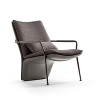 Chaise longue confortable et design en fer et verre, style nordique simple, pour petit salon ou chambre à coucher