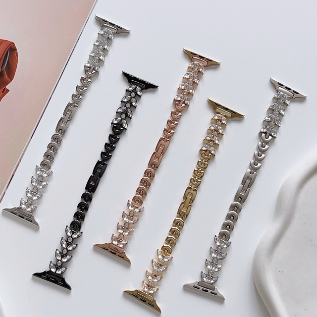 Luxury Diamond Watch Bands for Apple Watch 10 Replacement Strap for IWatch Wrist Bracelet Smart Watch Chain 38 42 44 45 49 mm