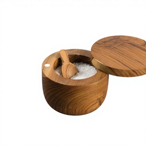 Wooden Snack Storage <b>Container</b> with Solid Wood Lid Wooden Cookie Jar for Kitchen Counter Storage - Product Image 4
