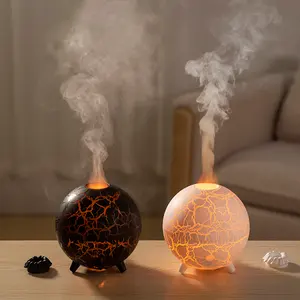 High Quality Circle Spray Mist Flame Lamp Aroma Diffuser Planet 7 Color Lights USB Essential Oil Cool Mist Humidifiers