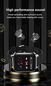 سماعات أذن 2 في 1 وساعة ذكية للرجال والنساء لهاتف Android IOS مقاومة للماء جهاز تعقب معدل ضربات القلب ضغط الدم الأكسجين الرياضة Smartwa - Product Image 4