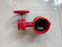 Vanne papillon à turbine rainurée Juniu - Vanne d'arrêt électrique à signalisation par serrage pour lutte contre l'incendie - Eau - 4 pouces - Modèle D381X