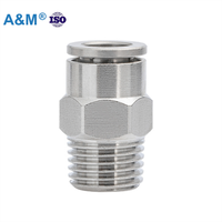 Connecteur pneumatique droit mâle en métal MPC, pièces de raccordement pour l'air, usine Airmax Chine Zhejiang, garantie 1 an