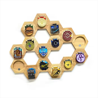 Support mural hexagonal en bois massif en forme de nid d'abeille, écologique, pour médailles, décoration intérieure, souvenir, thème sportif