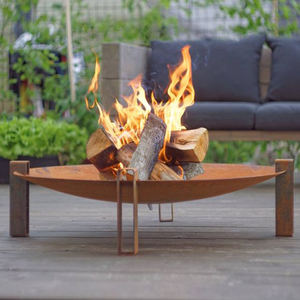 Mini <b>Fire</b> <b>Pit</b> Tabletop in Corten Steel - <b>Portable</b> Size - Product Image 5