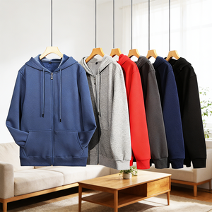 Chaqueta con <span class=keywords><strong>Capucha</strong></span> y Cremallera de Mezcla de Algodón y Poliéster de 350 g, Gruesa, para Primavera y Otoño, <span class=keywords><strong>Sudadera</strong></span> Informal para Hombre, Venta al por Mayor. - Product Image 1