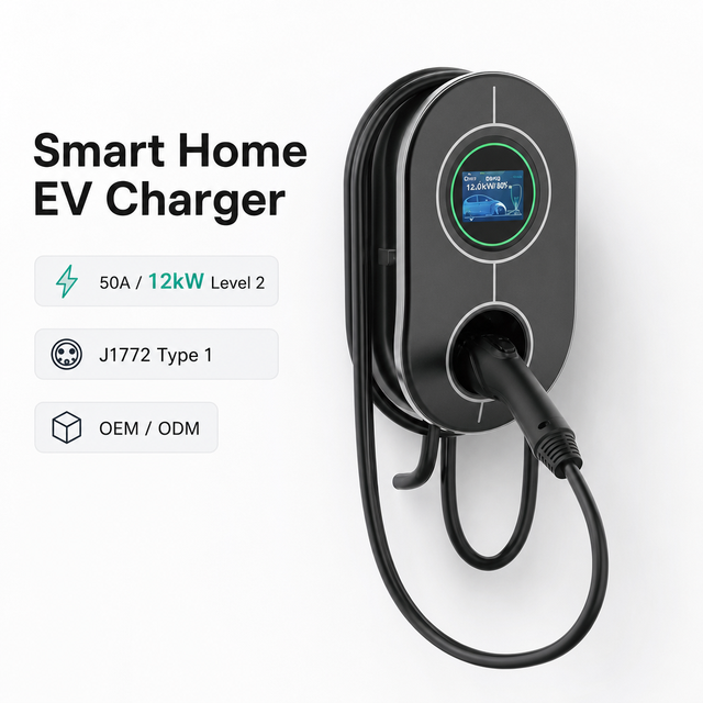 DIBOEV New Level 2 50A EV Charger J1772 Fast Smart Battery Power Charging IP66 Waterproof 11KW Hardwired Electric Car