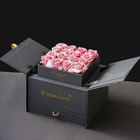 Boîte en papier personnalisée de haute qualité pour mariage à double porte avec tiroir à fleurs en chocolat Boîte cadeau à fleurs