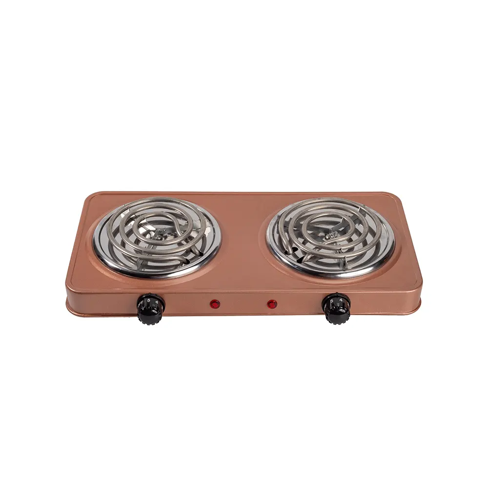 Kompor listrik dapur portabel, kompor listrik hemat energi, kompor Stainless Steel 2 pembakar Hotplate