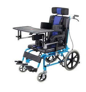 Sedia a Rotelle Manuale Pieghevole per Bisogni Speciali, per Paralisi Cerebrale, con Supporti Multi-Angolo, Telaio in Acciaio, Capacità 75KG - Product Image 3