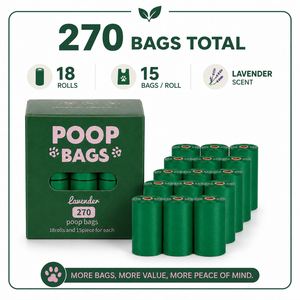 Distributeur de sacs à déjections canines biodégradables et compostables, écologiques, résistants, parfum lavande, pour toilettage des chiens - Product Image 4