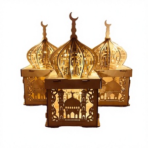 Scatola Porta Caramelle a Forma di Luna e Stella in Legno per Eid e Ramadan, Decorazione per Feste Islamiche e Musulmane, Regalo Personalizzato - Product Image 5