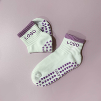 Chaussettes de trampoline personnalisées antidérapantes avec logo, compression et volants pour enfants, idéales pour le yoga et le Pilates