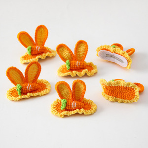 Nuevas Pinzas para el Cabello con Orejas de Conejo y Zanahoria Tejidas en 3D, Dulces y Versátiles, Pinzas para el Cabello BB para Ocasiones de Pascua, para Peinar el Cabello de Bebés - Product Image 1
